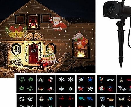Mabor Landscape Projector Lamp, 12 Replaceable Slides with Colorful Festival Theme Patterns Fairy Light for Christmas Halloween Birthday Wedding Party Decoration