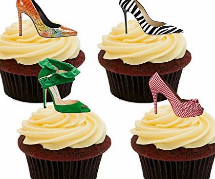 Made4You Designer Shoes Edible Cupcake Toppers - Stand-up Wafer Cake Decorations (Pack of 12)