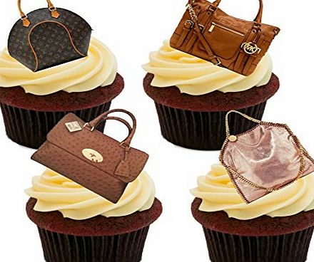 Made4You Handbags, Designer Collection, Edible Cupcake Toppers - Stand-up Wafer Cake Decorations (Pack of 12)