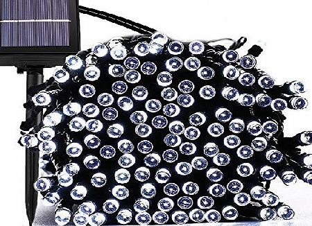 MagicLux Tech Outdoor Solar String lights, Waterproof 200 LED Fairy Lights String for Christmas, Home, Garden, Yard, Porch, Tree, Party, Holiday Decoration - Cool White, 72FT, 8-in-1 Mode