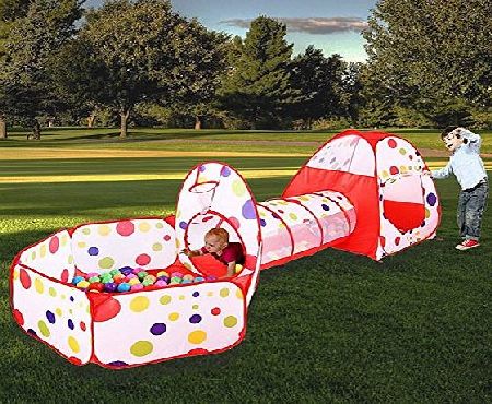 MAIKE MALL MAIKEHIGH soft play Indoor/Outdoor Play Tunnel and Play Tent Cubby-Tube-Teepee 3 In 1 Playground for Children Baby Kids Toys BALLS NOT INCLUDED