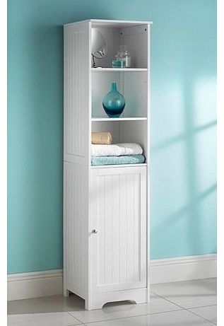 MAINE NEW ENGLAND INSPIRED White Bathroom Tall Boy cabinet