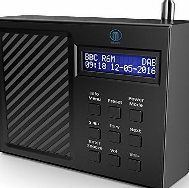 MAJORITY Arbury DAB Digital FM Portable Radio / Alarm Clock / Long Lasting Rechargeable Battery / Mains Powered (Black)