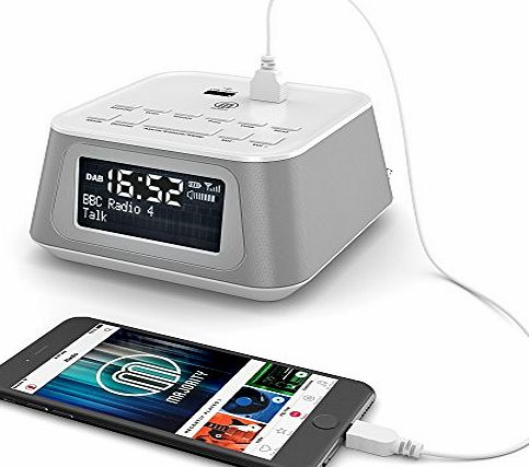 MAJORITY Madingley Hall DAB Bedside Digital FM Radio Alarm Clock - 2 USB Charging Ports - Mains Powered (Black)