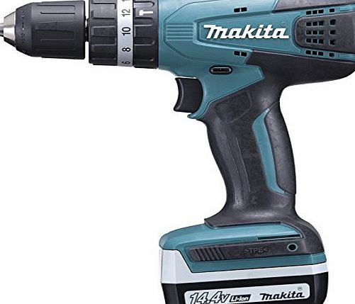 Makita HP347DWE 14.4 V Cordless Hammer Drill Driver - Blue/Black