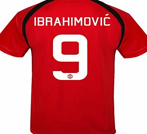 Manchester United F.C. Manchester United FC Boys Zlatan Ibrahimovic 9 Training Kit T-Shirt Red 10-11 Y