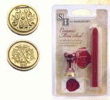 Manuscript CAPITAL LETTER Z CERAMIC STAMP SEAL and SEALING WAX
