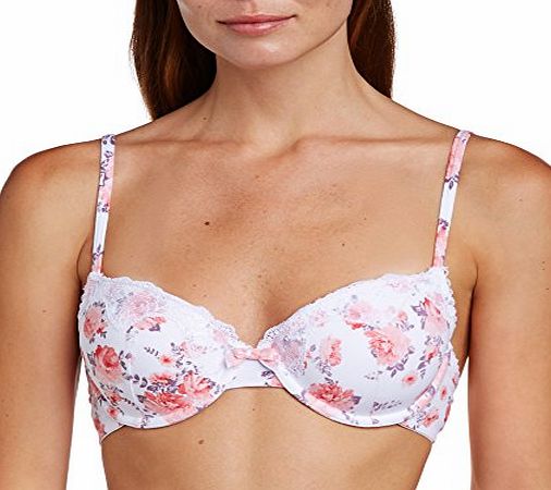 Marie Meili  Womens Bryony Floral Everyday Bra, Multicoloured (White/Pink), Size 10 (Manufacturer Size: 32C)
