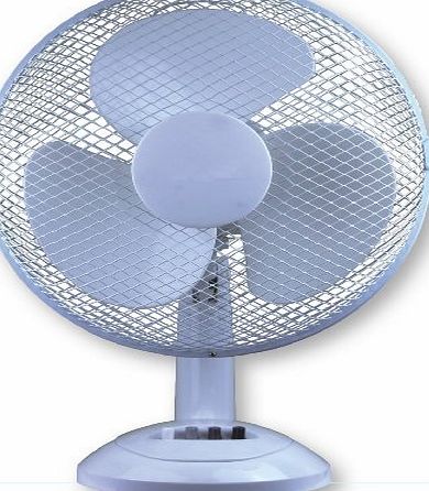 Marko Electrical 12`` 3 Speed Oscillating Desk Table Fan Cooling Air Cool Blowing Home Office 30cm
