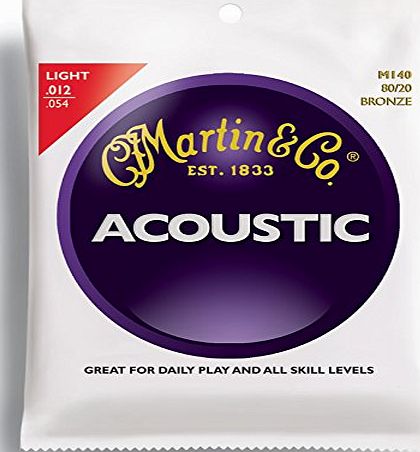 Martin 80/20 Bronze Acoustic Guitar Strings - Light