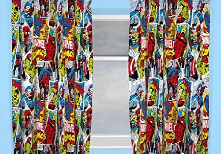 Marvel Character world 54-Inch Disney Marvel Comics Justice Curtains, Multi-Colour
