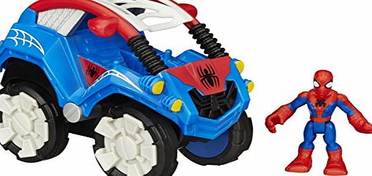 Marvel Playskool Super Hero Adventures Flip-Out Stunt Buggy Vehicle with Spider-Man Figure - Multi-Colour