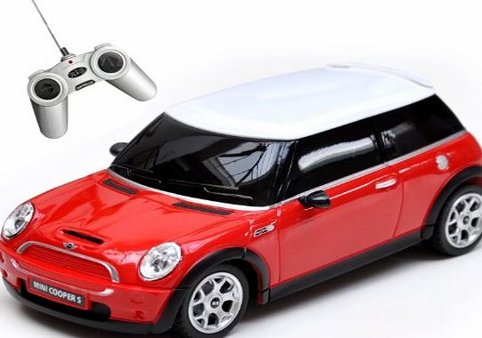 massG Mini Cooper Remote Radio Controlled 1:24 Scale Model Electric Toy R/C Car - Red