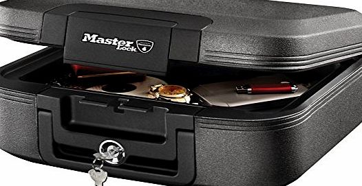 Master Lock Fire resistant waterproof security chest with keyed lock. Size M. Protection against fire, water amp; theft