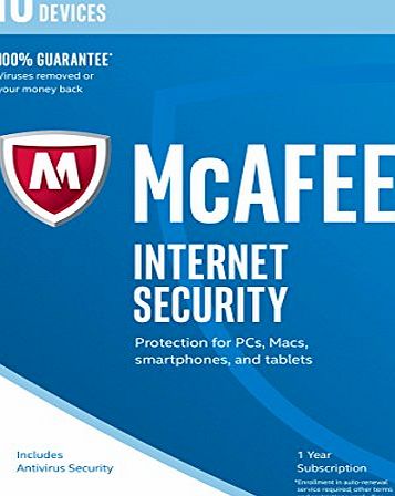 McAfee 2017 Internet Security - 10 Device (PC/Mac/Android)