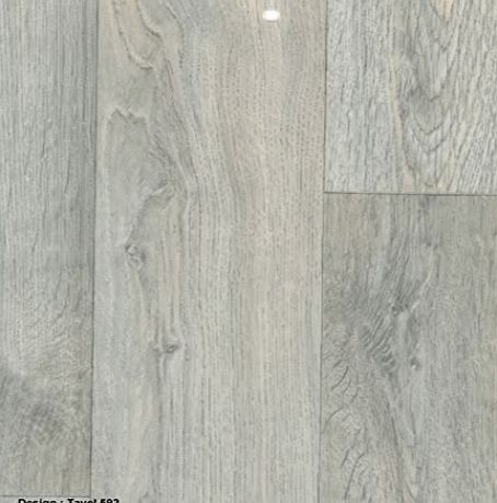 Mega Flooring 0592-Travel 3.5 mm Thick Grey Wood effect Anti Slip Vinyl Flooring Home Office Kitchen Bedroom Bathroom High Quality Lino Modern Design 2M 3M 4M wide (Hercules) 2x1