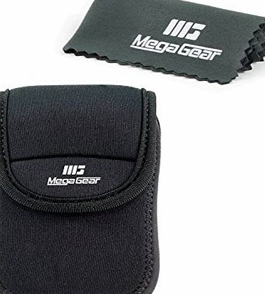 MegaGear Ultra Light Neoprene Camera Case Bag with Carabiner for Olympus Stylus Tough TG-870, TG-860 Digital Camera (Black)