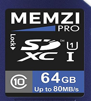 MEMZI PRO 64GB Class 10 80MB/s SDXC Memory Card for Canon PowerShot S or SX Series Digital Cameras