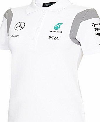 Mercedes-AMG Petronas Formula One Team 2016 Mercedes-AMG F1 Womens Team Polo Shirt Black or White Official Formula One