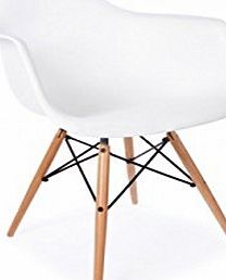 MeubleDeal Designer Chair in White - Inspired by the Famous Charles Eames DAW Chair
