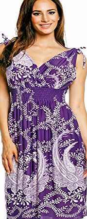 Mia Suri Womens V Neck Sleeveless Casual Flattering Summer Dress Purple Size 12