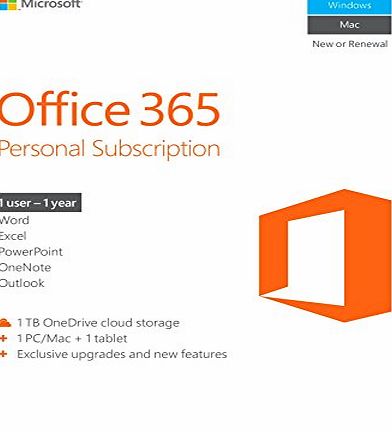 Microsoft Office 365 Personal 1Yr Subscription Key Card