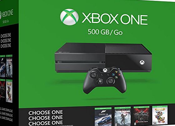 Microsoft Xbox One 500GB Console Bundle - Choose One of Four Games: Forza 6, Rise of the Tomb Raider, Gears of War: UE or Rare Replay