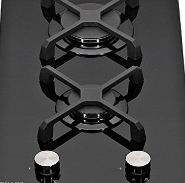Millar  GH3020KB 30cm Built-in 2 Burner Domino Gas on Glass Hob / Cooker / Cooktop with FFD
