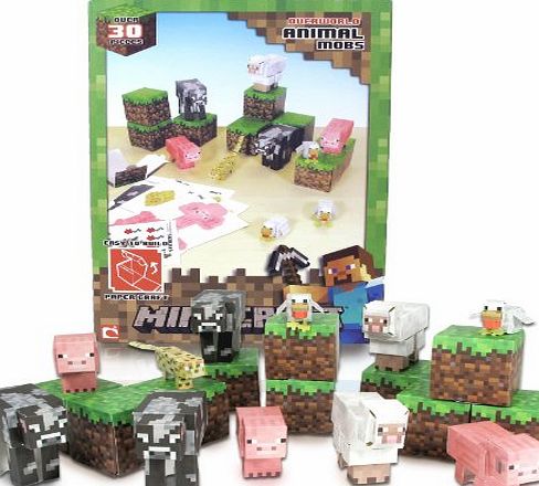 Minecraft Paper Craft Animal Mobs Set