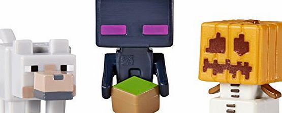 Minecraft Snow Golem/Enderman and Wolf Figures (Pack of 3)