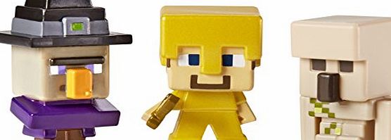 Minecraft Witch/Steve and Iron Golem Figures (Pack of 3)