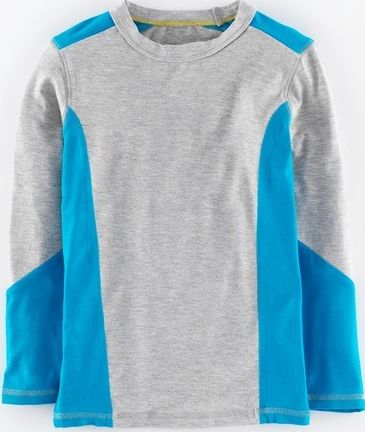 Mini Boden, 1669[^]35160076 Panelled Athletic T-shirt Grey Marl/Atomic Blue