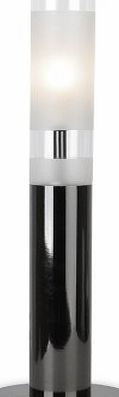 MiniSun Contemporary Cylindrical Black Chrome and Frosted Glass Touch Table Lamp