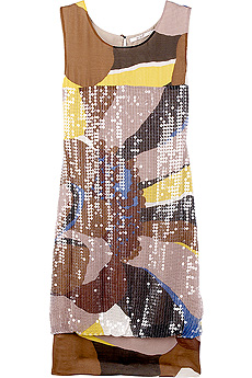 Sequin floral print dress