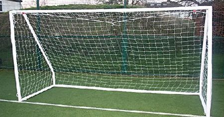 Mitre Weatherproof PVC Portable Football Goal - White, 10 x 6-foot