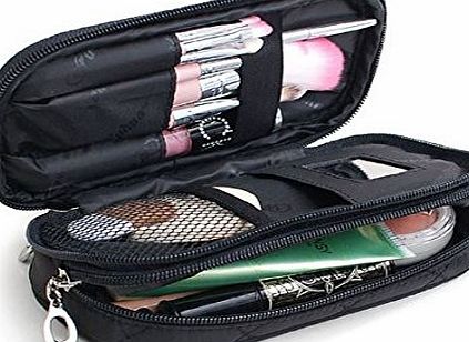 MIWIND Small Cosmetic Bags Makeup Bag Women Travel Toiletry Bag (Black)
