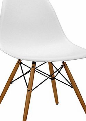 mmilo  High Quality Retro Designer Style Eiffel Inspired Side Dining Chair Lounge Living Room Office Chair (White)