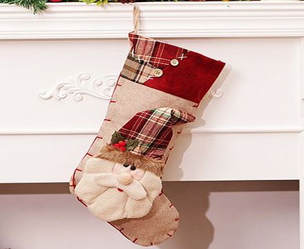 Moonmini 3D Large Christmas Decoration Stocking Gifts Presents Hanging Bag Cute Novelty Ornament Craft - Santa Claus