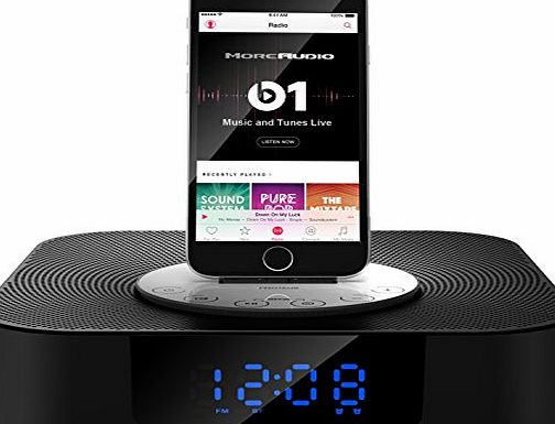 MoreAudio Proteus Lightning Dock Speaker for iPhone 5 5S 5C 6 6  6S 6S, 7 amp; 7 Plus iPad Air Mini iPod Touch Nano - Wireless Bluetooth FM Radio Dual Alarm Clock - Remote Control - More Audio Acoust
