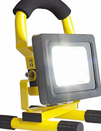 morpilot  10W LED Rechargeable Portable Work Light/ Flood Light/ Security Lights/ Rechargeable Work Shop Lights/ Outdoor Lighting and Emergency Light, Adapter and Car Charger Included (Yellow)