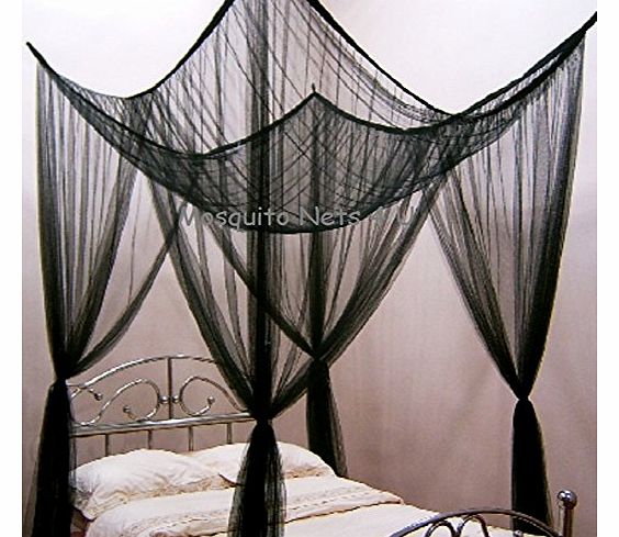 Mosquito Nets 4 U 4 Corner Poster Black Bed Canopy Mosquito Net Double 