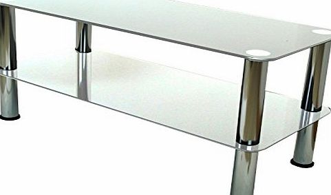 Mountright Coffee Table / TV Stand / Side Table (Clear Glass - Silver Leg)