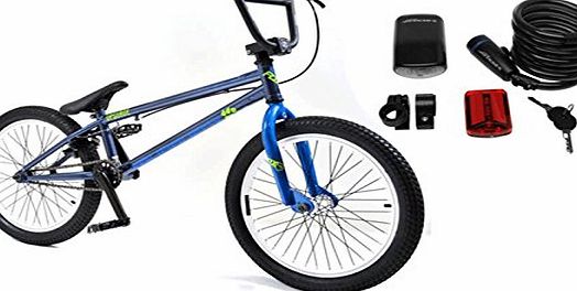 Muddyfox Upsurge 20`` BMX Bike, Unisex, Blue, FREE CHAIN amp; LIGHT