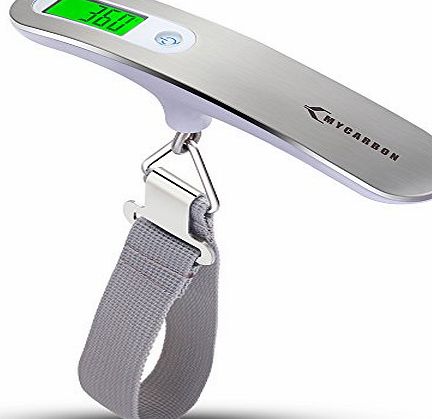 MY CARBON Luggage Scale MYCARBON Portable Digital Scale Electronic Suitcase Scale Hanging Scales Luggage Weighing Scale 110 Pound/ 50 Killogram With Backlit With Tare Function Lightweigh for Travel