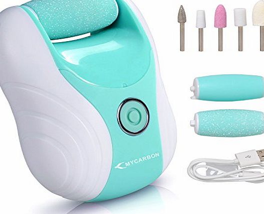 MY CARBON Pedicure Hard Skin Remover MYCARBON Rechargeable Foot File Rasps Electric Nail File Nail Care Manicure tools for Callus Remover Foot Care with Diamond Crystals Extra Coarse Power