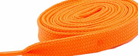 Mytoptrendz Neon Orange Flat Shoe Laces 118 cm Long For Trainers, Boots,Converse Sports Shoe Shoelaces
