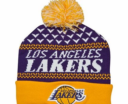 n/a Los Angeles Lakers Nujacq Cuff Knit Bobble Hat