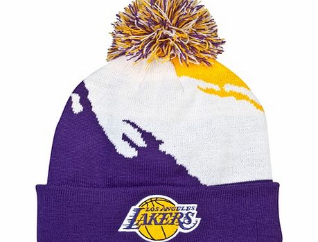 n/a Los Angeles Lakers Paintbrush Bobble Knit Hat