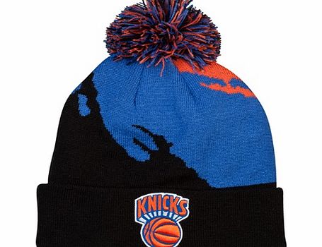 n/a New York Knicks Paintbrush Bobble Knit Hat Black