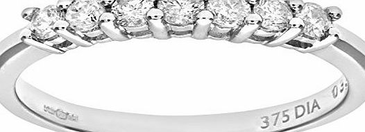 Naava 9 ct White Gold Third Carat Diamond Claw Set Eternity Ring, White Gold, L